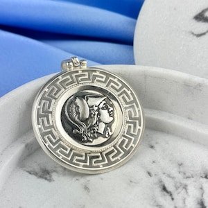 Athena coin silver pendant, Athena pendant, Athena necklace, Coin necklace, Antique coin pendant, Greek jewelry, Greek Goddess, Athena