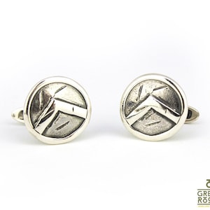 Spartan Shield Sterling Silver Cufflinks, Spartan Cufflinks, Spartan Shield, Greek Cufflinks, Mens Cufflinks, Greek Jewelry