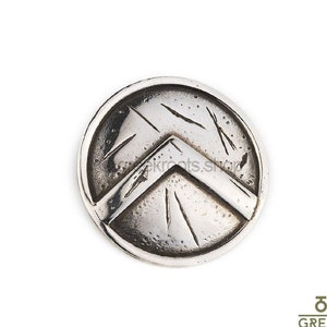 Spartan Shield Sterling Silver Pendant,  Ancient Pendant, Spartan Necklace, Mens Pendant, Greek Jewelry