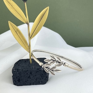 Olive Leaf Cuff Bracelet, Antique Leaves Bracelet, Ancient Greek Jewelry, Olive Branch Bracelet, Greek Bracelet