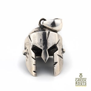 Spartan Helmet Sterling Silver Pendant, Spartan pendant, Leonidas Helmet Pendant, Ancient Pendant, Greek jewelry, Men Necklace Gifts for him