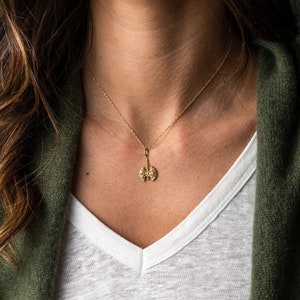 Gold Double Axe Pendant. Handmade in Greece. Ancient Minoan Pendant. Ancient Greek Double Axe Pendant. 14K Yellow Solid Gold.