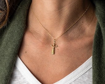 14K Gold Snake Goddess Pendant, Minoan Goddess of Snakes, Ancient Greek Jewelry, Greek Goddess, Ancient Greece, Crete, Museum Jewelry