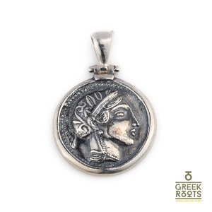 Greek Goddess Pendant Athena Coin Pendant Athena silver pendant Ancient Greek Coin Greek Mythology Greek pendant Ancient Greek Jewelry