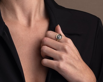 Hercules Coin Ring – Flip Coin Ring, Ancient Greek Jewelry, Greek Mythology Ring, Antique-Inspired Ring, Statement Ring, Gifts from Greece