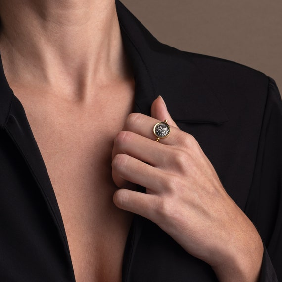 Hercules Coin Ring – Flip Coin Ring, Ancient Greek Jewelry, Greek Mythology Ring, Antique-Inspired Ring, Statement Ring, Gifts from Greece