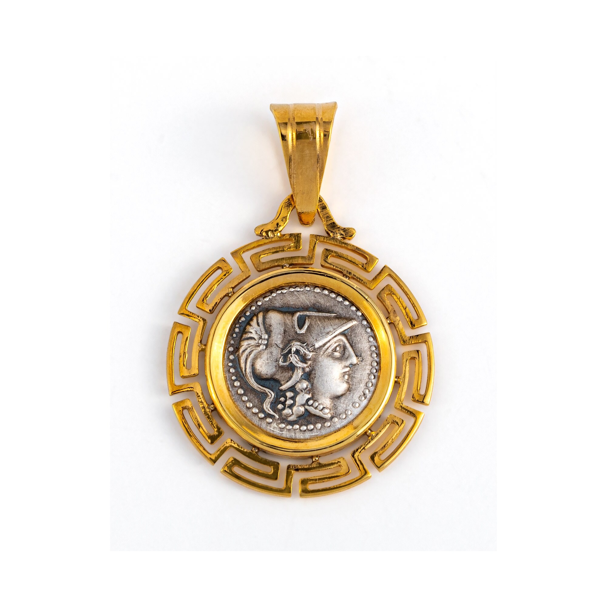Athena Pendant 14k solid Gold Goddess Athena Pendant Greek Etsy