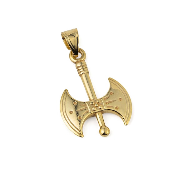 Greek Double Axe Gold Pendant Minoan Axe Pendant Labrys Axe Pendant Mens Pendant Minoan Art Ancient Pendant Ancient Greek