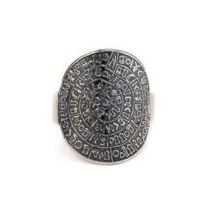 Phaistos Disc Sterling Silver Ring Phaistos Disk Ring Antique ring Ancient Greek Museum Jewelry Phaistos Coin Ring Ancient Greek Jewelry