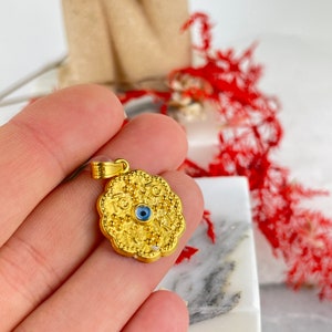 14K Gold Konstantinato Cross Necklace, Christian Pendant, Byzantine Pendant, Protection Charm, Constantinato Chain Necklace, Greek Jewelry