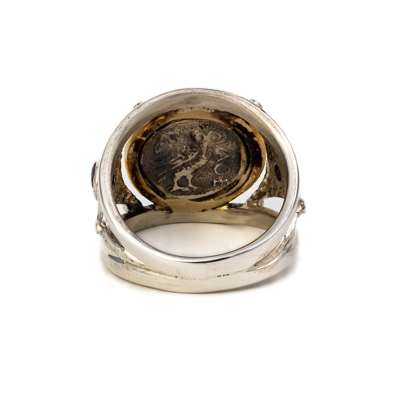 Greek Goddess Athena Coin Ring – 14K Gold Signet Ring, Museum-Inspired Jewelry, Athena Owl Ring, Ancient Coin Design, Greek Mythology Ring image 5