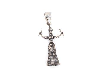 Snake Goddess Pendant, Minoan Goddess of Snakes, Ancient Greek Jewellery, Greek Goddess, Museum Jewelry, Ancient Greece, Crete civilization