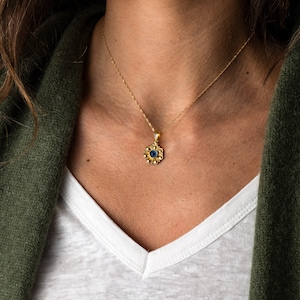 Evil eye pendant 14K Yellow Gold Mycenaean Rosette pendant Evil Eye charm Gold greek charm Evil eye jewelry Greek jewelry Greek evil eye