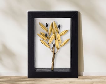 Woondecoratie boomlijst – bronzen houten kunstlijst, Grieks kunstwerk wanddecoratie, handgemaakt Grieks cadeau, huisaccent uit Griekenland