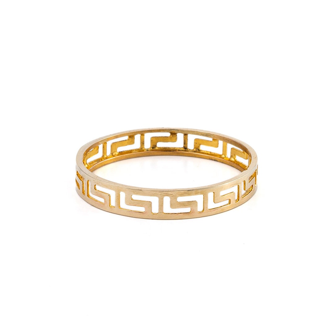 14k Solid Gold Greek Key Ring, Meander Ring, Greek Gold Ring, Solid