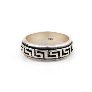 Meander Greek Key Ring, Sterling Oxidized Silver Ring, Infinity Symbol, Meander Rng, Greek ring, Ancient Greek, Handmade Greek Jewelry.
