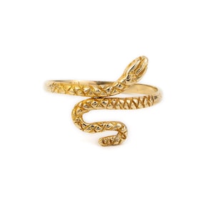 14k Gold Snake Ring, Solid Gold Ring, Statement Serpent Ring, Dainty Gold Ring, Greek Gold Jewelry