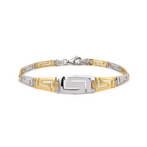 Meander Greek Key Link Bracelet Gold Plated, Ancient Greek, Meander Bracelet, Greek Bracelet, Greek key Bracelet, Handmade Greek Jewelry
