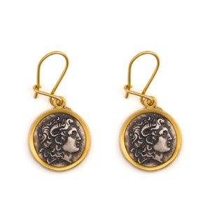 Alexander The Great Gold Earrings Silver Earrings Dangle Earrings Greek mythology Greek jewelry