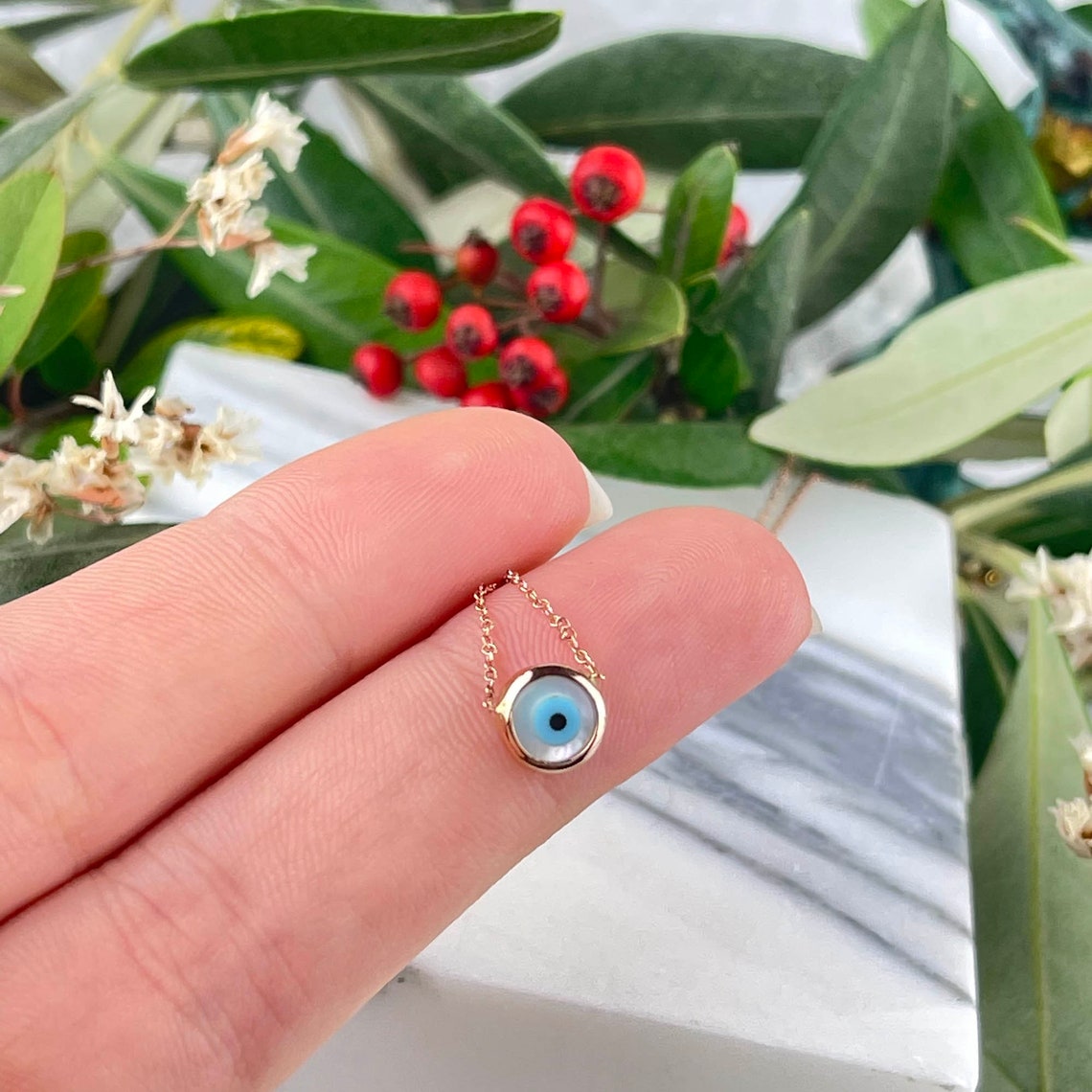 Evil Eye Gold Necklace With Cross Cross Necklace Greek Etsy