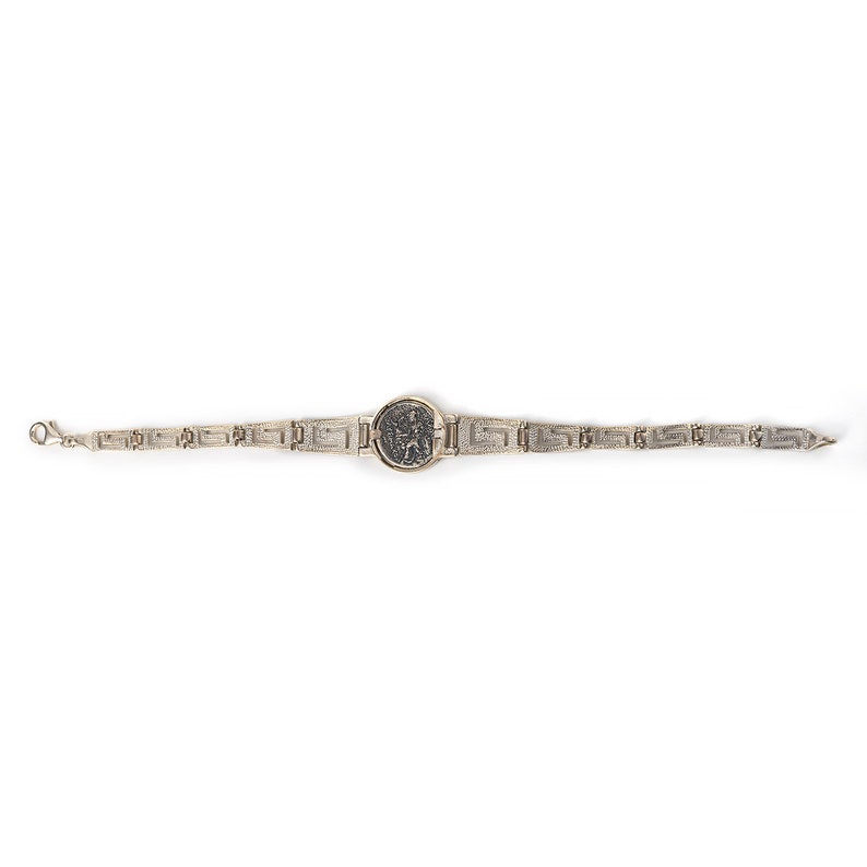 Alexander the Great Bracelet Ancient Greek God Handmade Jewelry Ancient Greek Jewelry Alexander the Great Coin Sterling Silver Bracelet