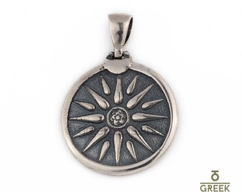 Greek Vergina Sun Pendant Ancient Greek Jewelry Star of Vergina
