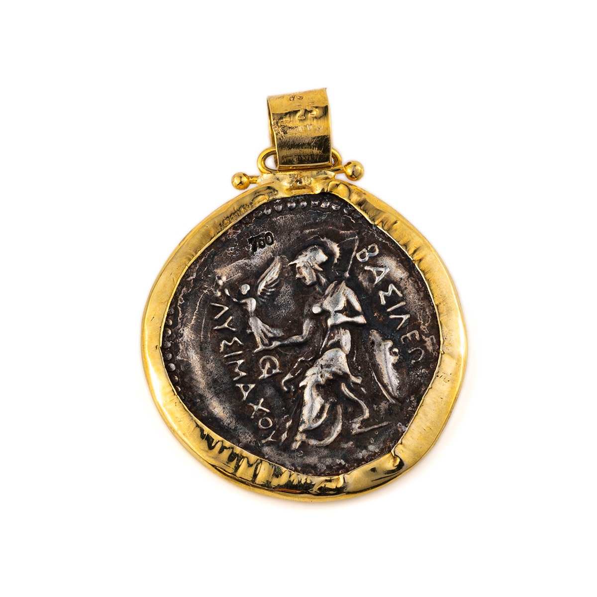 古代ギリシャ コイン アレキサンダー大王 ペンダント トップ  シルバー925製 シルバー925 古代ギリシャ コインネックレス アレキサンダー大王