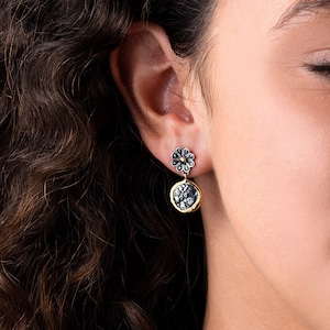 Flower Goddess Athena Earrings 14K Gold & Silver Ancient greek coin earrings Athena earrings Antique Vintage earrings  Valentines Day Gifts