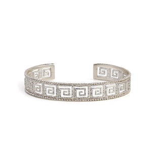 Greek Design Cuff Bracelet 925 Sterling Silver, Infinity Meander Bracelet, Greek Key Bracelet, Ancient Greek Jewelry