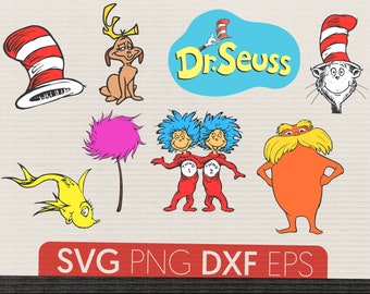 Dr Seuss svg files Cat in the Hat svg Dr Seuss clipart The Lorax svg Dr Seuss clip art Dr Seuss applique Dr Seuss digital Dr Seuss cricut