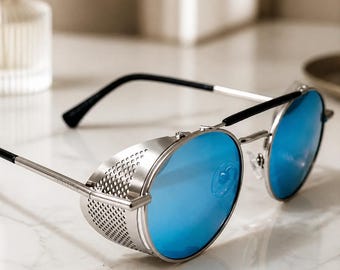 Polarized Retro Vintage Round Sunglasses Men/woman Oval Sunglasses Steampunk Cyberpunk Gothic Punk Unisex Glasses Festival Rave Glasses