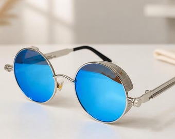 Polarized Retro Round Sunglasses Seampunk man/woman Gothic Unisex Vintage style glasses UV400 Eyewear Accesory Modern style accesories glass