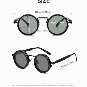 Polarized Retro Round Silver Sunglasses Adjustable Tint Seampunk Gothic Unisex Vintage style UV400 Lenses Eyewear Accesory Modern style image 10