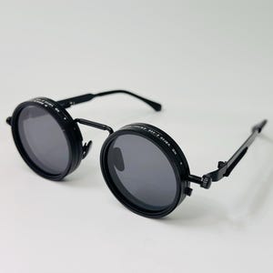 Polarized Retro Round Silver Sunglasses Adjustable Tint Seampunk Gothic Unisex Vintage style UV400 Lenses Eyewear Accesory Modern style image 14