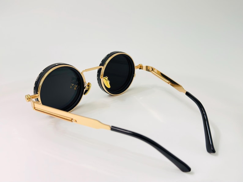 Polarized Retro Round Silver Sunglasses Adjustable Tint Seampunk Gothic Unisex Vintage style UV400 Lenses Eyewear Accesory Modern style image 19