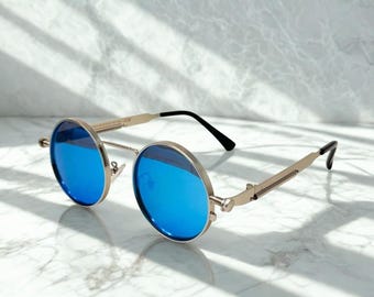 Polarized Retro Round Sunglasses Steampunk man/woman Gothic Vintage style glasses UV400 Eyewear Accesory Modern style accesories glasses