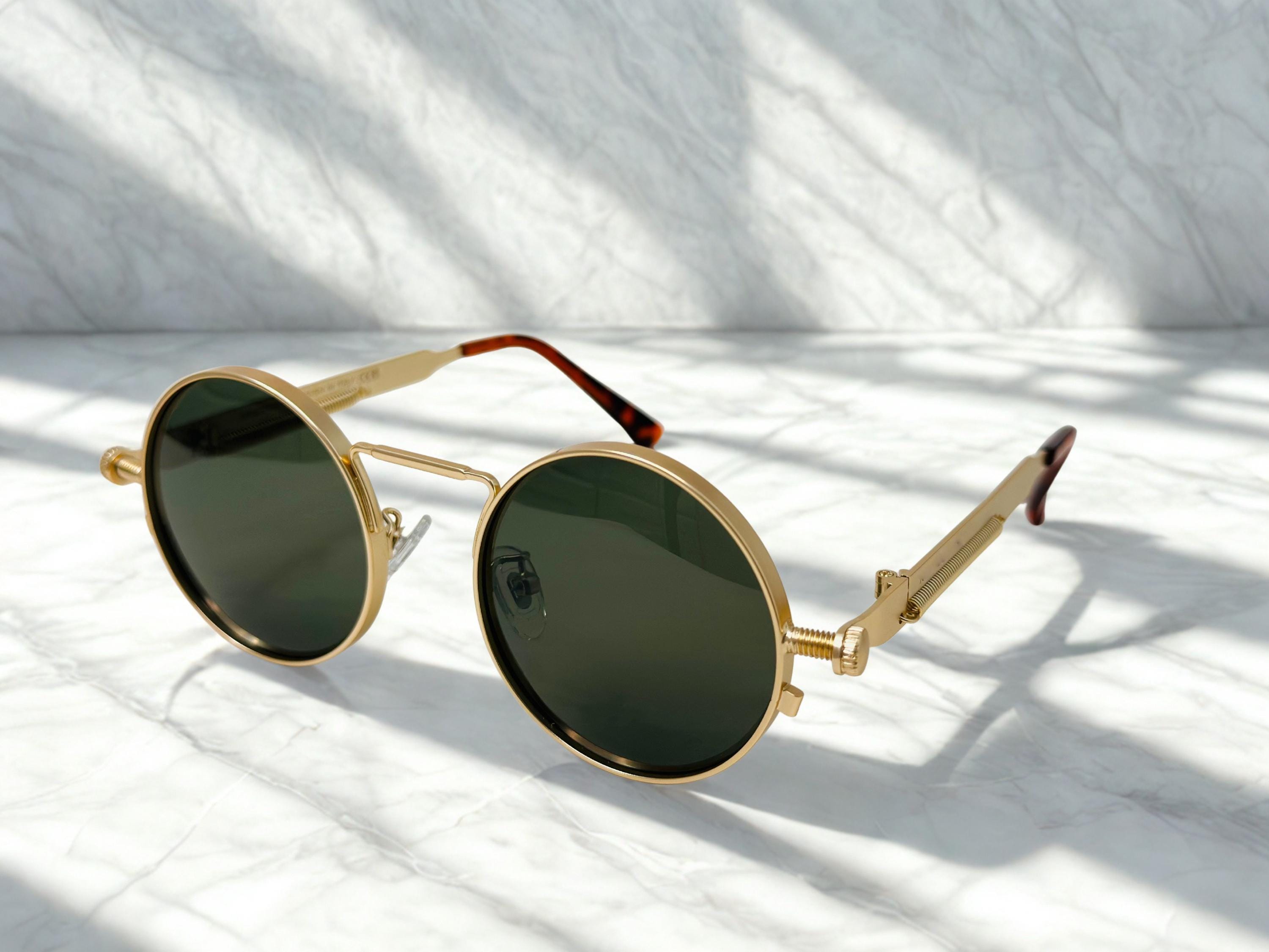 Polarized Retro Round Sunglasses Steampunk Man/woman Gothic  display picture 2