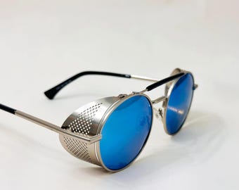 Polarized Retro Vintage Round Sunglasses Men/woman Oval Sunglasses Steampunk Cyberpunk Gothic Punk Unisex Glasses Festival Rave Glasses