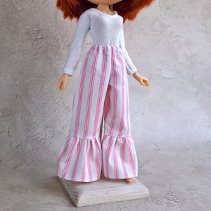 Summer pants with ruffles for Blythe Doll, handmade, Fashionable Blythe outfit, Blythe Clothes, Pullip, Azone body