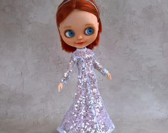 funkelt Kleid für Blythe Doll, handgefertigt, modisches Blythe-Outfit