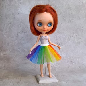 Skirt rainbow for Blythe Doll, handmade, Fashionable Blythe Clothes Pullip, Azone body