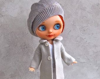 Coat Blythe cap , Jacket, Blythe cloak, handmade blythe outfit,