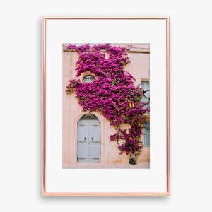 Malta Print, Greece Print, Malta Poster, Travel Print, Travel Wall Art, Pink Wall Print, Bougainvillea Wall Print, Floral Wall Print image 3