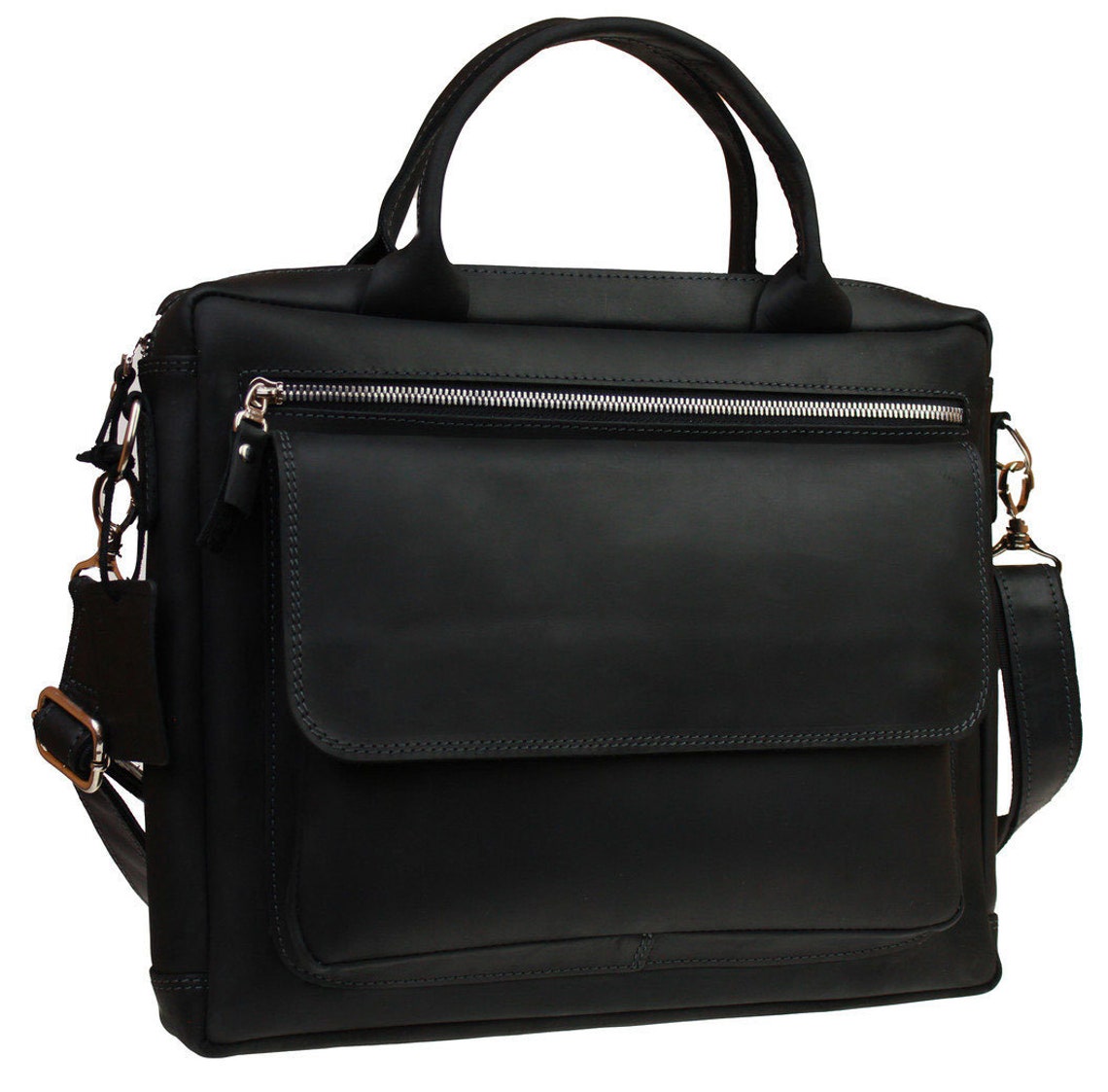 Personalized Leather office bag Leather briefcase Crazy Etsy