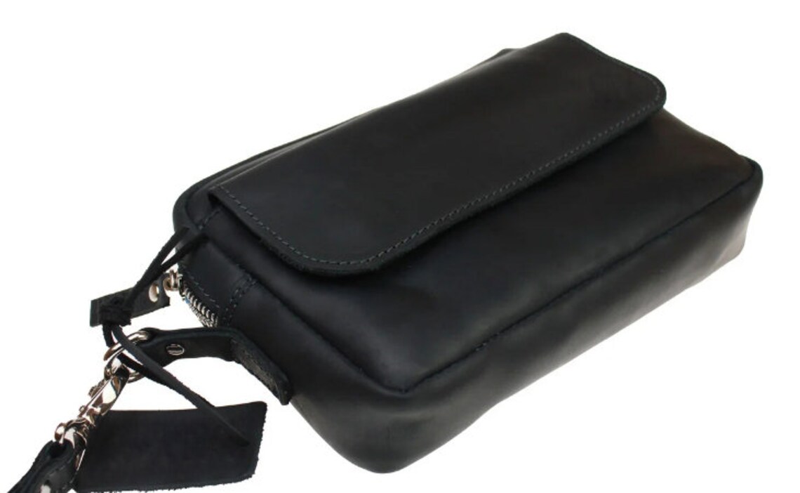 Personalized leather men's wrist bag Man Handbag Etsy