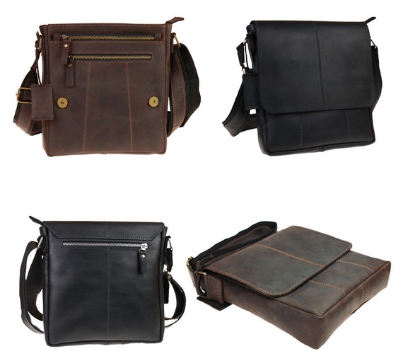 crazy horse leather messenger bag