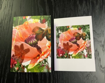 orange poppy art card blank 10-14 cm