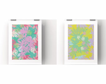 Henri Matisse style double printable up to A3 download of colourful florals