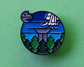 Forest Moon Icon Enamel Pin - Galaxy Pin - Space Pin - Sci Fi Pin - Fantasy Pin - Endor
