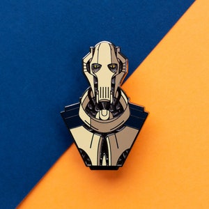 Pin de esmalte de busto de general droide - Pin de galaxia - Pin del espacio - Pin de ciencia ficción - Pin de fantasía - Pin de personaje - Pin de precuela
